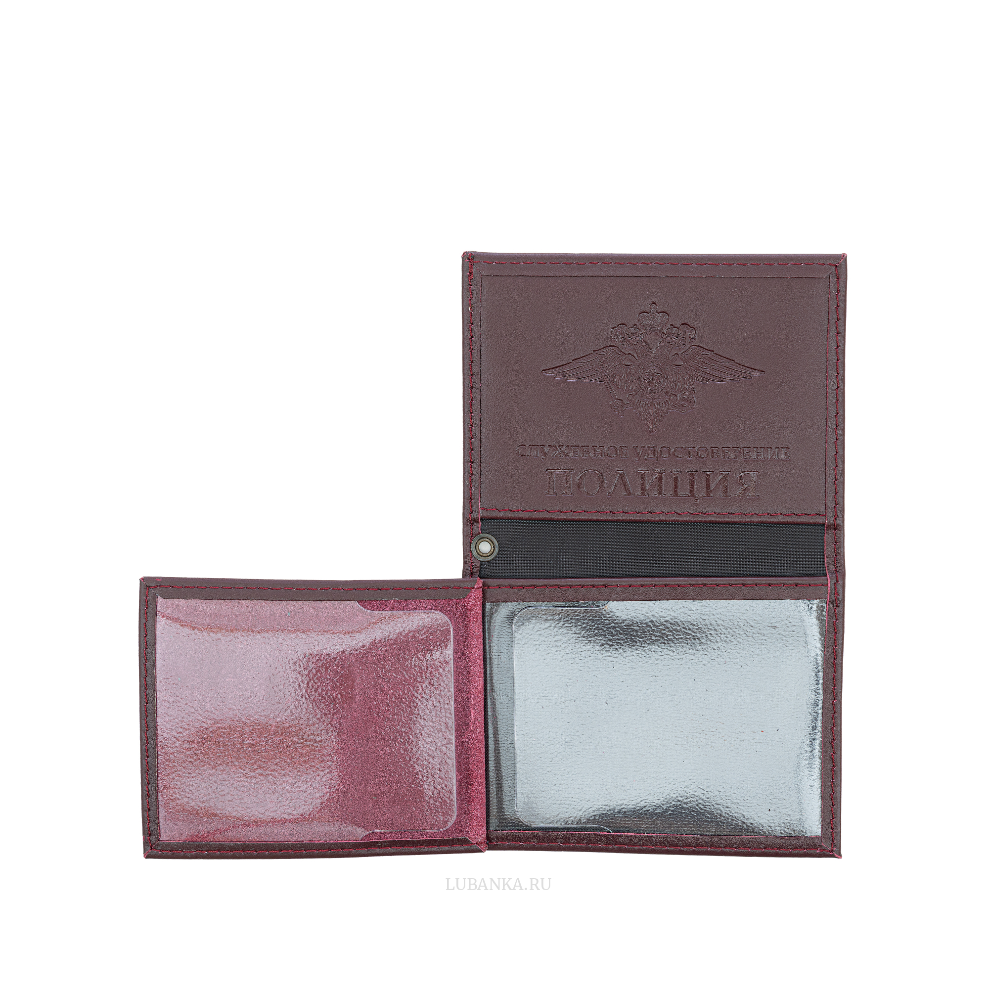 Обложка для удостоверения Полиция бордовая
