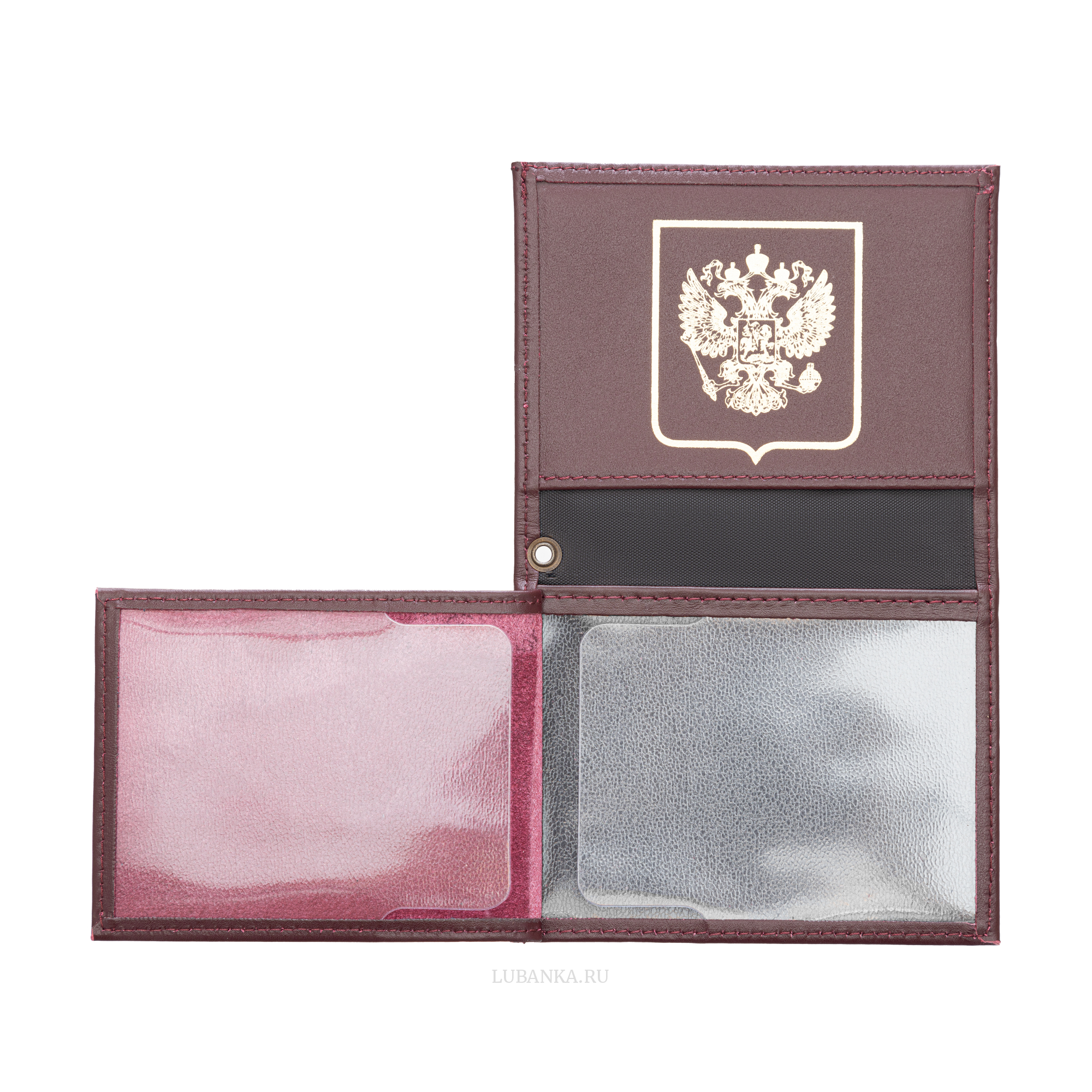 Обложка для удостоверения Россия бордовая