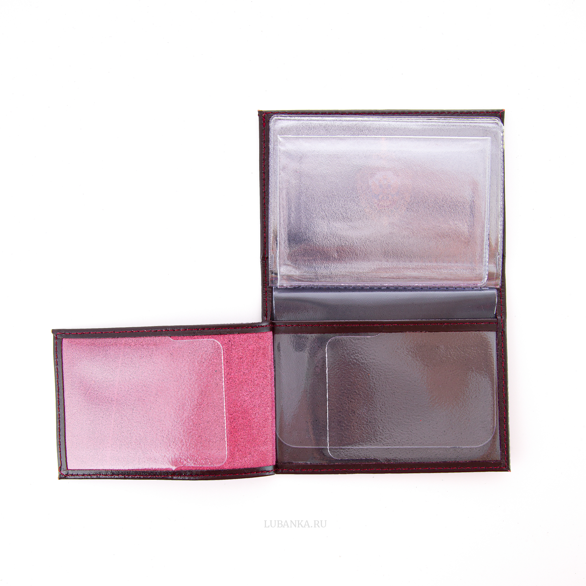 Обложка для автодокументов и удостоверения МВД с жетоном бордовая