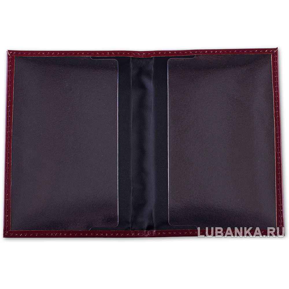Обложка для паспорта ФСБ с жетоном бордовая