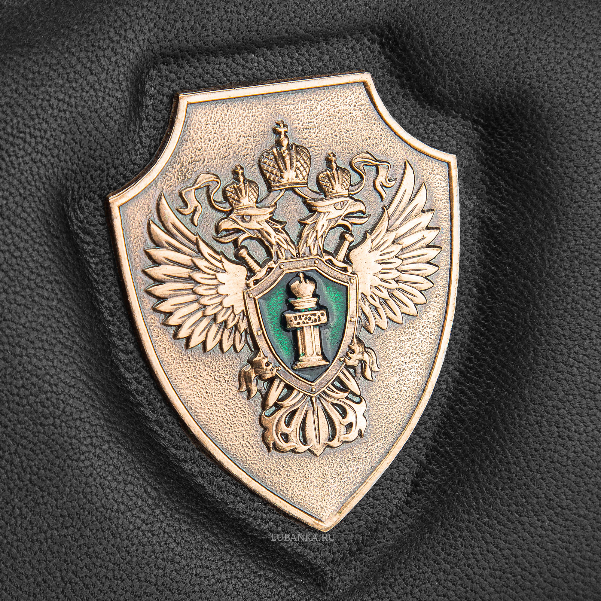 Обложка для удостоверения Прокуратура с жетоном узкая пухлая черная