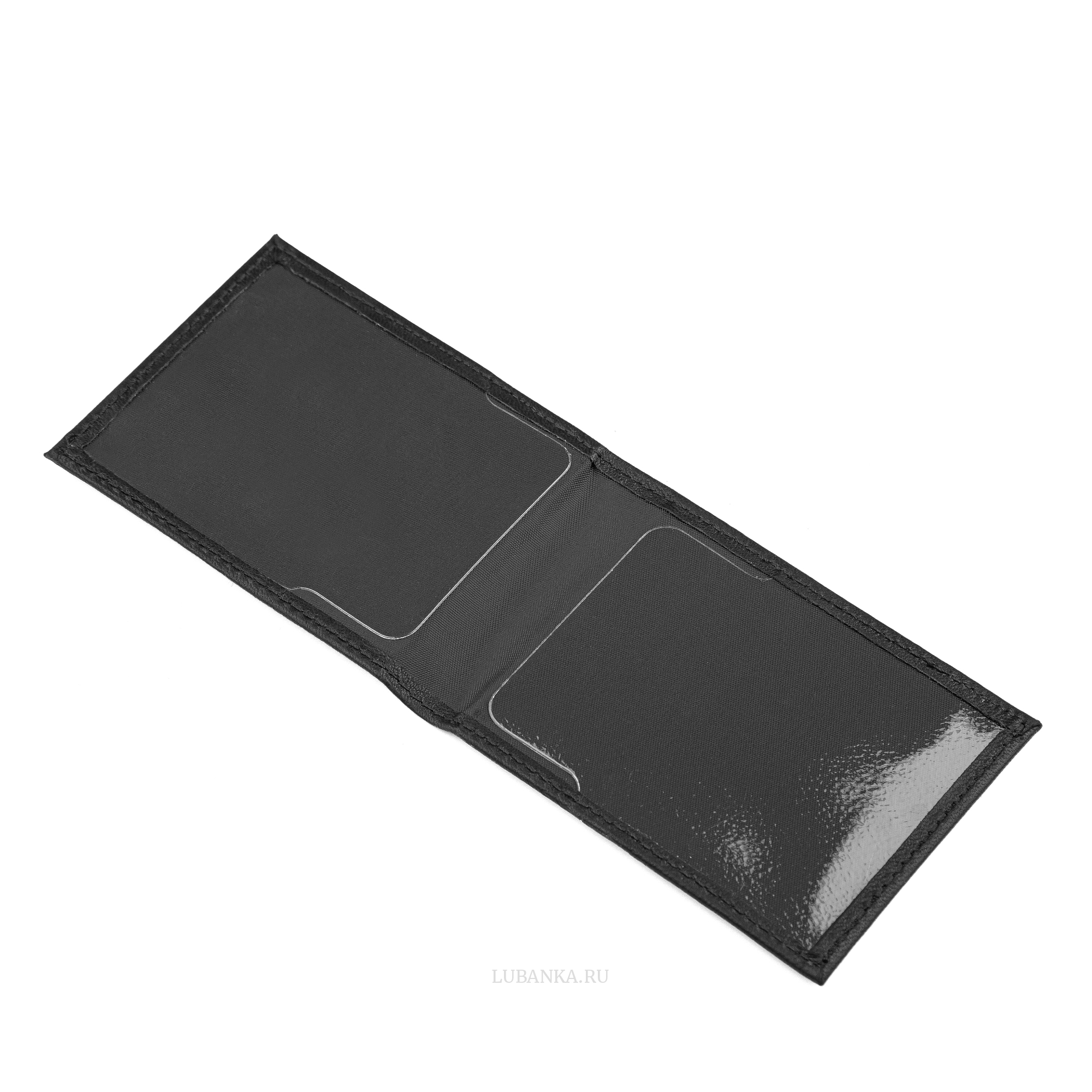 Обложка для удостоверения Прокуратура с жетоном узкая пухлая черная