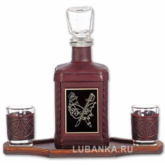 Набор для водки «Уголовный розыск» бордовый