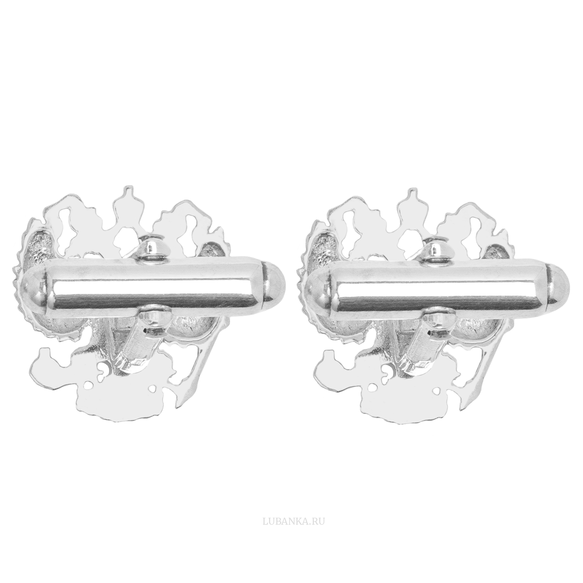 Запонки Герб России серебро