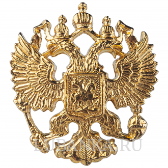 Значок Герб России серебро с позолотой
