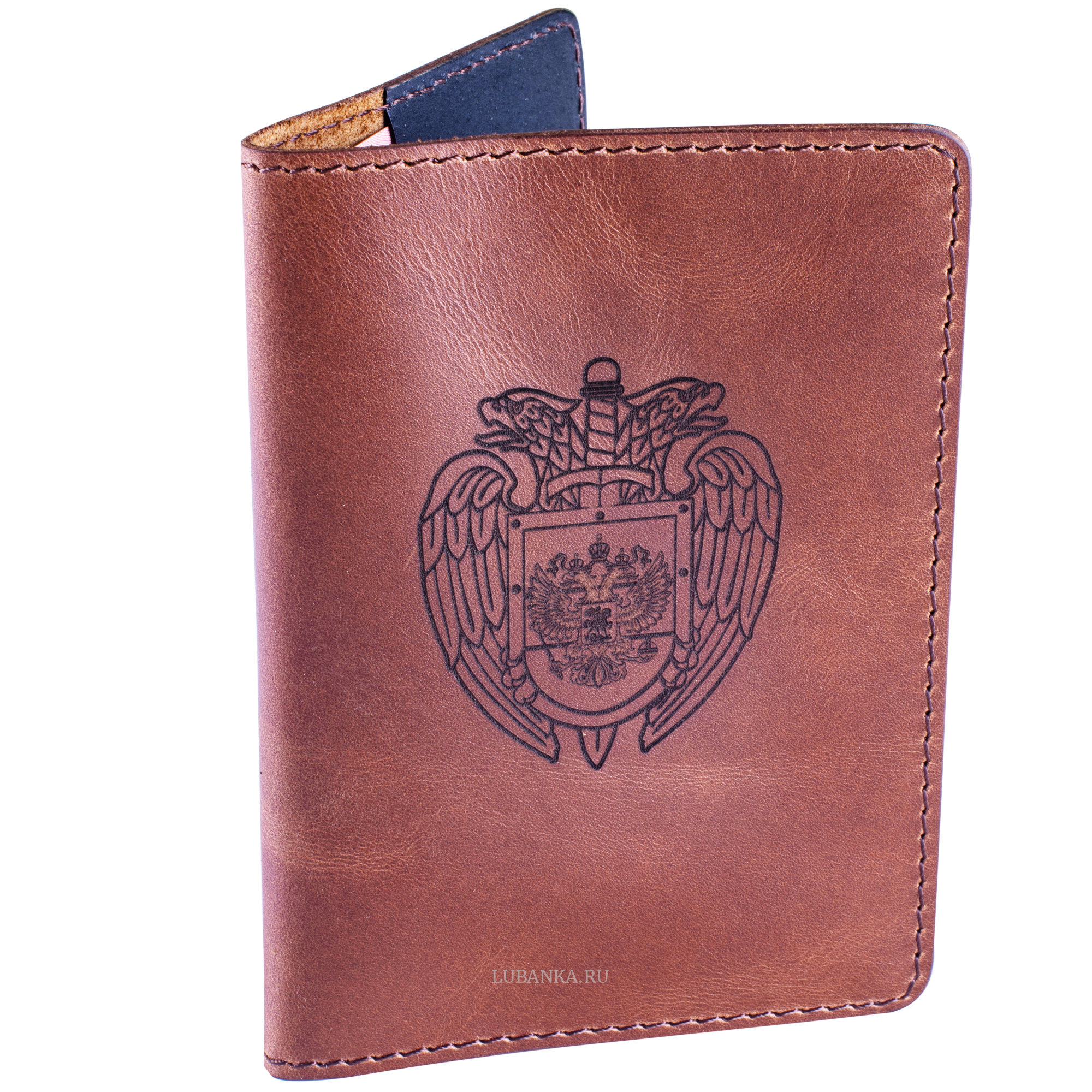 Обложка для паспорта ФСО коричневая