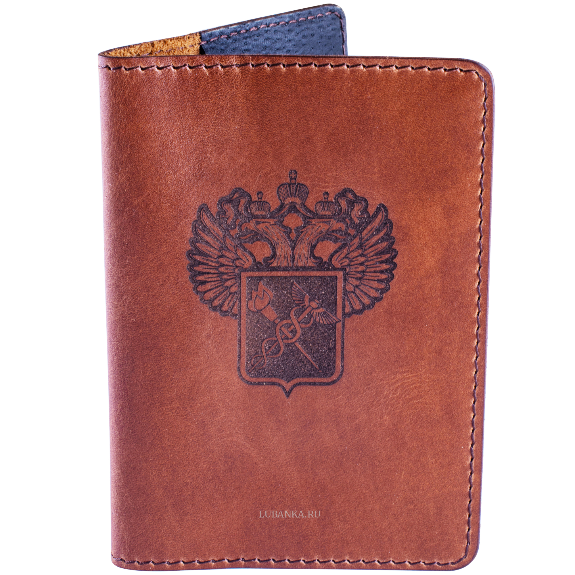 Обложка для паспорта Таможенная Служба коричневая