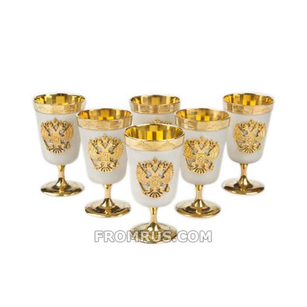 Стопки для коньяка «Герб России», серебро